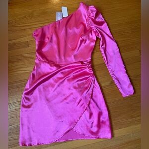 Pink One-Shoulder Dress